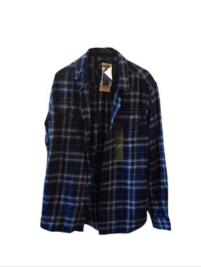 NWT WOOLRICH 100% Cotton Plaid flannel button up Long sleeve Brawny Shirt Medium